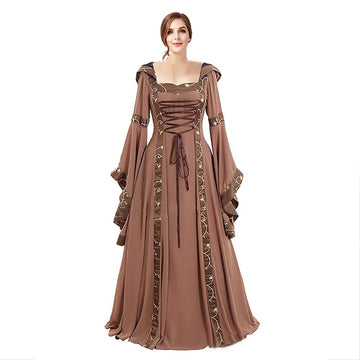 Halloween Carnaval Disfraz Medieval Cosplay Vestido Gótico Retro Vestido de Corte o Escenario para Adultos Femenino